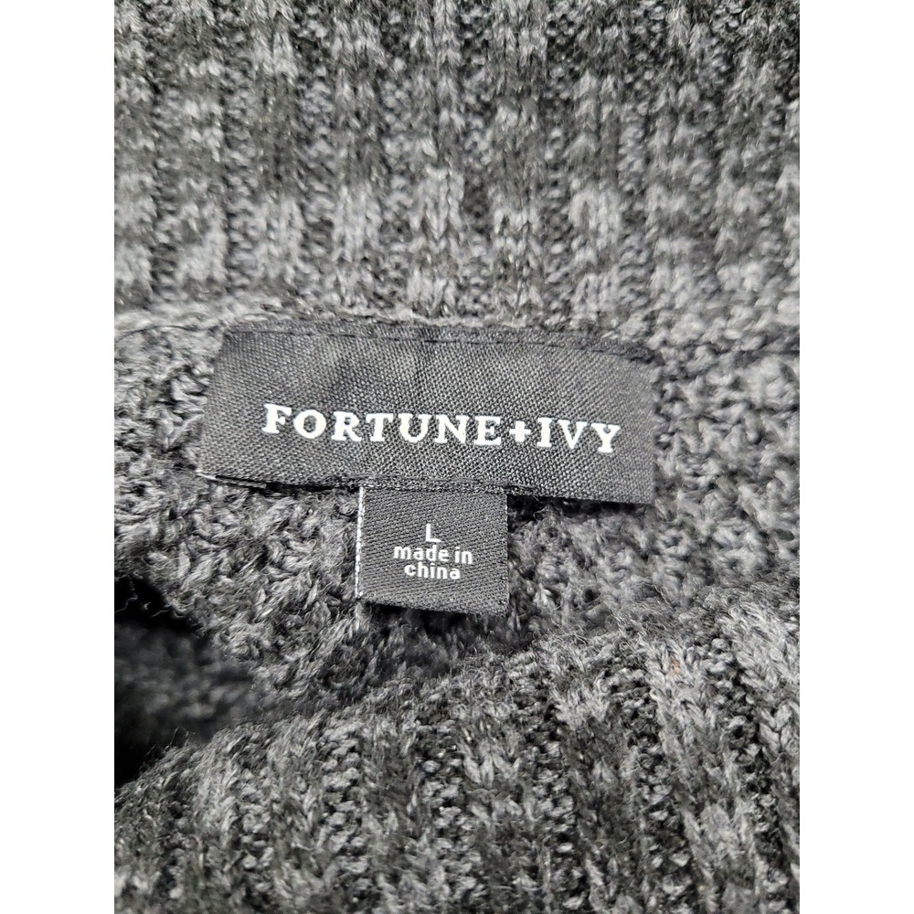 Fortune + Ivy Cowl Neck Sweater Womens Large Multi Color Chevron Knit - Picture 3 of 5